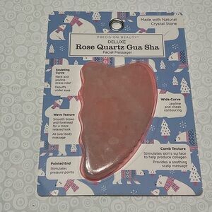 Precision Beauty Rose Quartz Gua Sha Facial Massager Deluxe